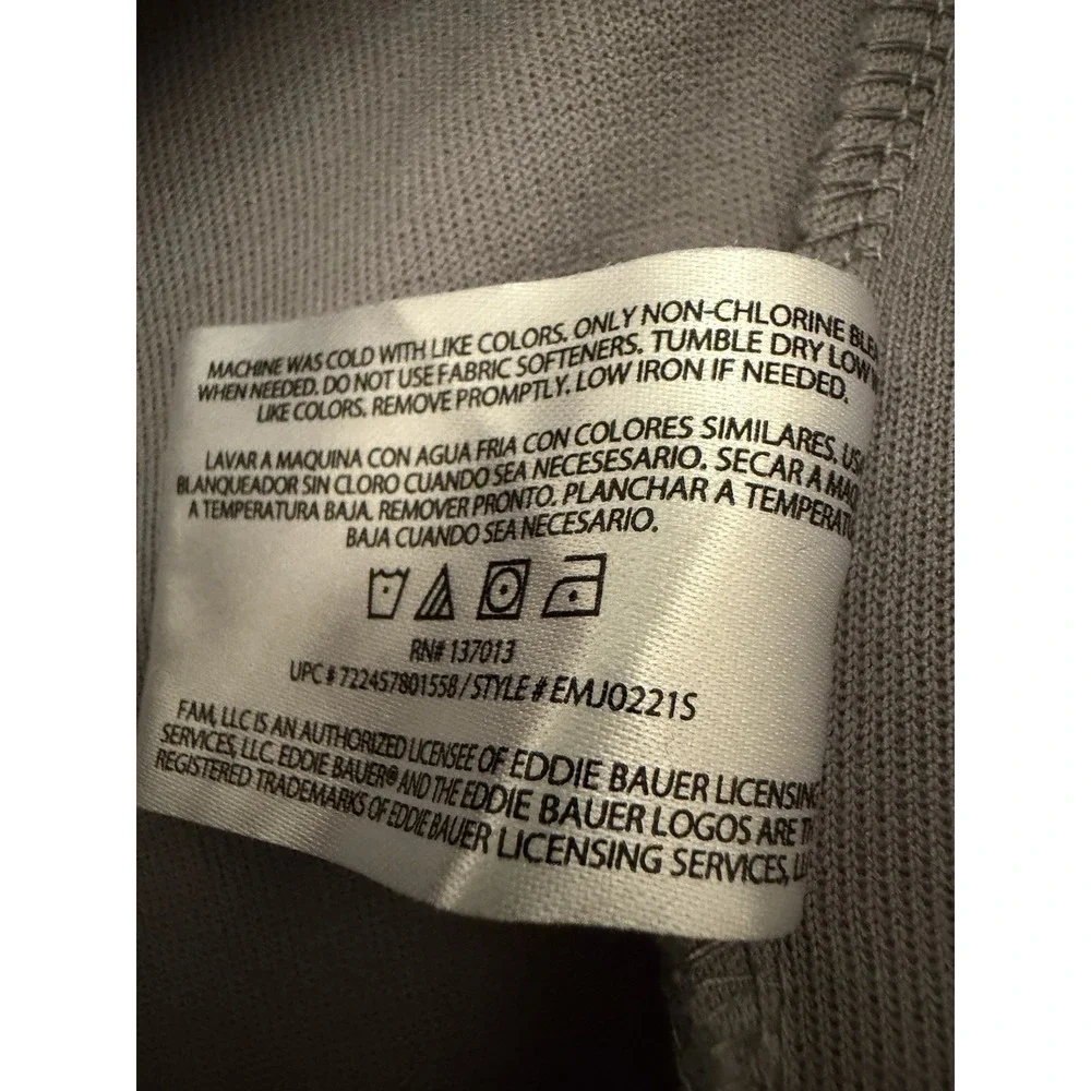 Eddie Bauer Men's Full Zip Hoodie Sweatshirt Comfy Heather Gray Size XXL